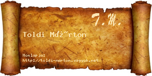 Toldi Márton névjegykártya